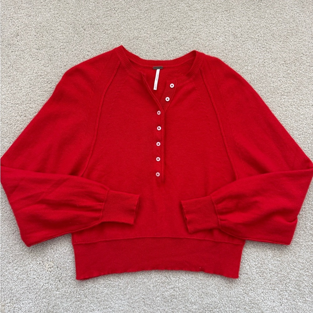 Free People Porta Cashmere Henley Sweater